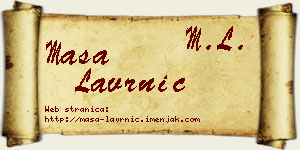 Maša Lavrnić vizit kartica